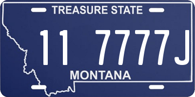 MT license plate 117777J