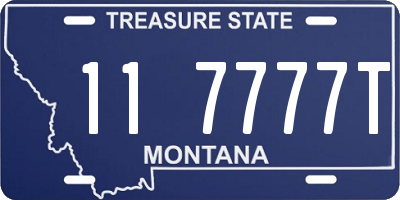 MT license plate 117777T