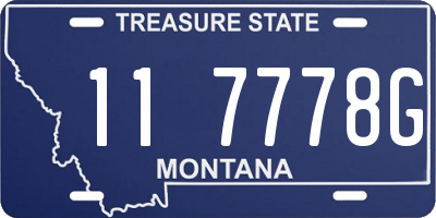 MT license plate 117778G
