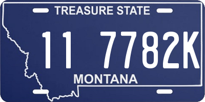 MT license plate 117782K