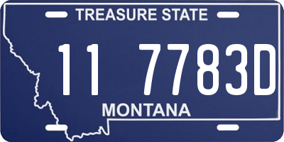 MT license plate 117783D