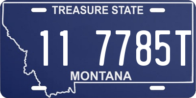 MT license plate 117785T