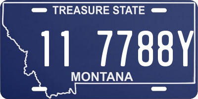 MT license plate 117788Y