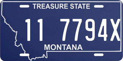 MT license plate 117794X