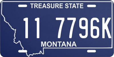 MT license plate 117796K