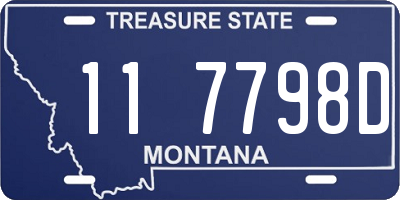 MT license plate 117798D