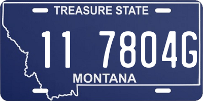 MT license plate 117804G