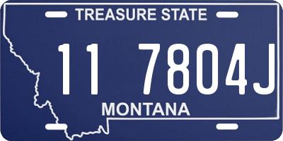 MT license plate 117804J