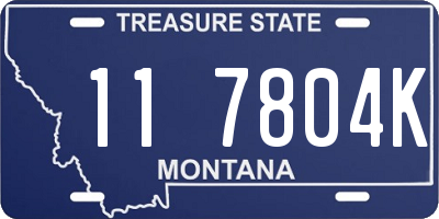 MT license plate 117804K