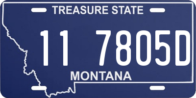 MT license plate 117805D
