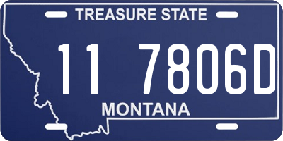 MT license plate 117806D