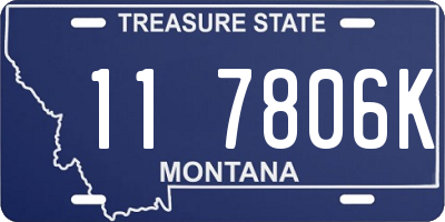 MT license plate 117806K