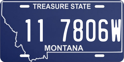 MT license plate 117806W