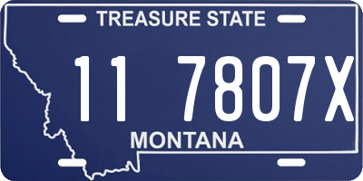 MT license plate 117807X