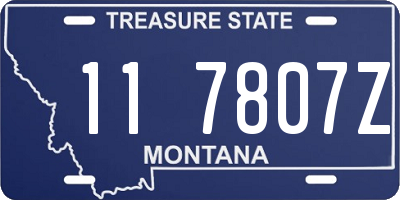 MT license plate 117807Z