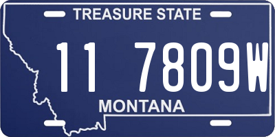 MT license plate 117809W