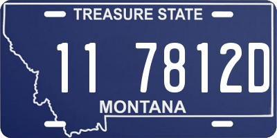 MT license plate 117812D
