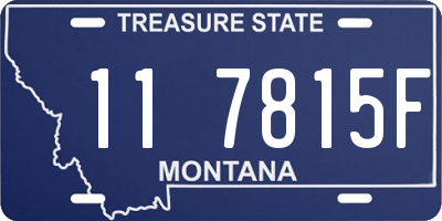 MT license plate 117815F