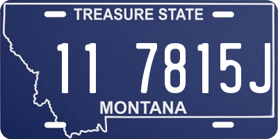 MT license plate 117815J
