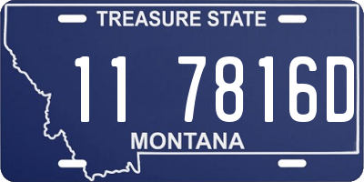 MT license plate 117816D