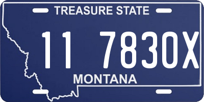 MT license plate 117830X