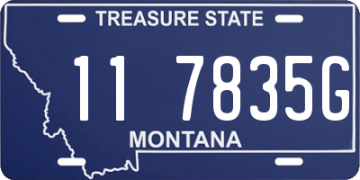 MT license plate 117835G