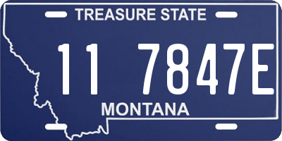 MT license plate 117847E