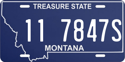 MT license plate 117847S