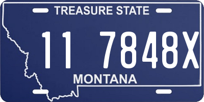 MT license plate 117848X