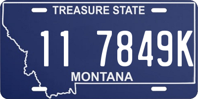 MT license plate 117849K