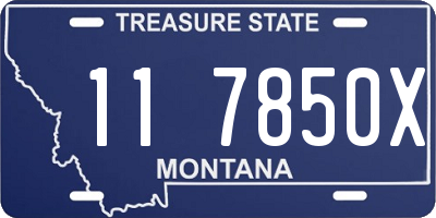 MT license plate 117850X