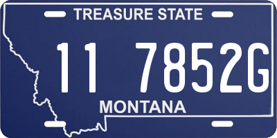 MT license plate 117852G