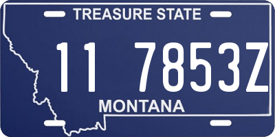 MT license plate 117853Z