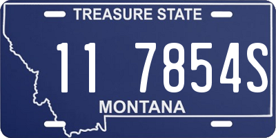 MT license plate 117854S