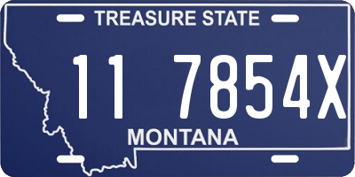 MT license plate 117854X