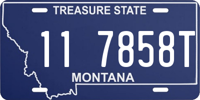 MT license plate 117858T