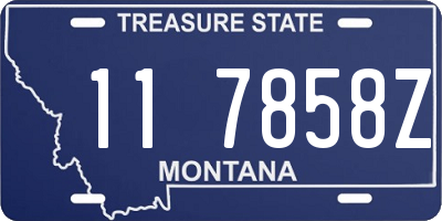 MT license plate 117858Z