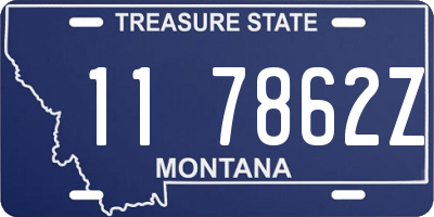 MT license plate 117862Z