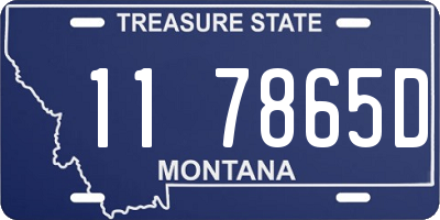 MT license plate 117865D