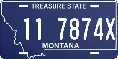 MT license plate 117874X