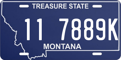 MT license plate 117889K