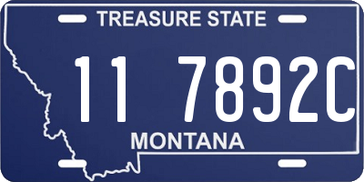 MT license plate 117892C