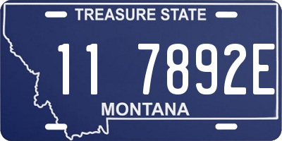 MT license plate 117892E