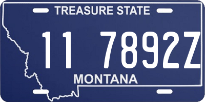 MT license plate 117892Z