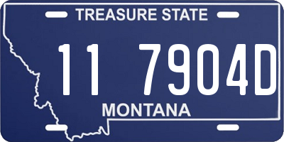 MT license plate 117904D