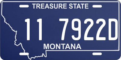 MT license plate 117922D