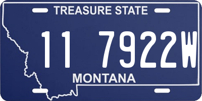 MT license plate 117922W