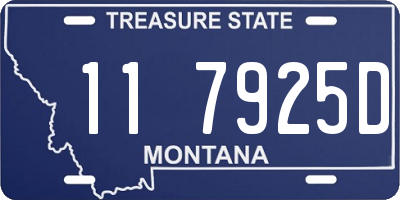 MT license plate 117925D