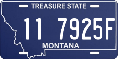 MT license plate 117925F