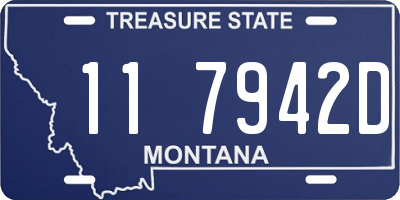 MT license plate 117942D